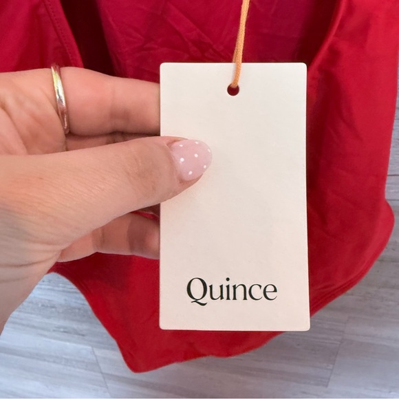 NWT Quince Italian Compression Cross-Back One-Piece Swimsuit - Red - Small - Picture 4 of 6